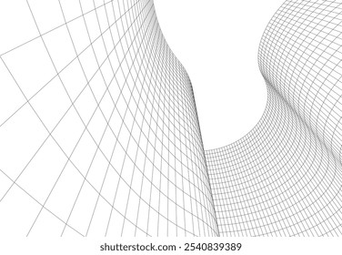 Abstrakte Architektur, Vektor 3D-Zeichnung