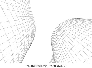 Abstract architecture vector 3d drawing