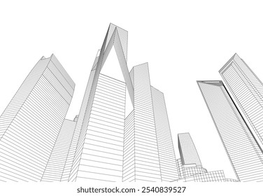 Arquitetura abstrata vetor desenho 3d