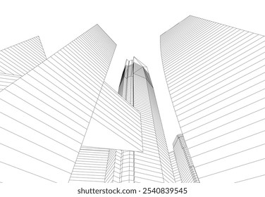 Dibujo Abstractas del Vector 3D de la arquitectura