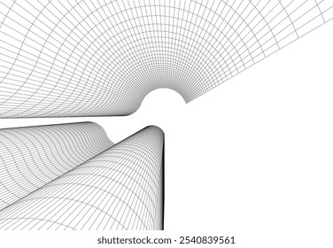 Abstract architecture vector 3d drawing