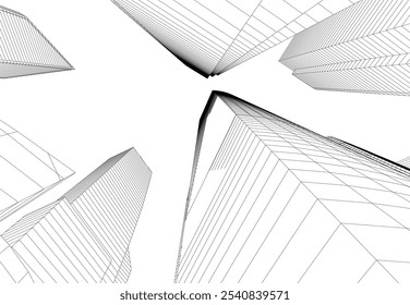 Arquitetura abstrata vetor desenho 3d