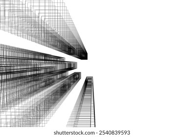 Arquitetura abstrata vetor desenho 3d