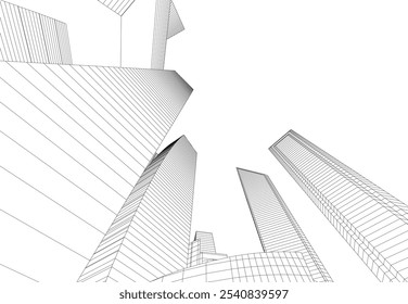 Dibujo Abstractas del Vector 3D de la arquitectura