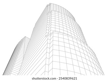 Abstract architecture vector 3d drawing