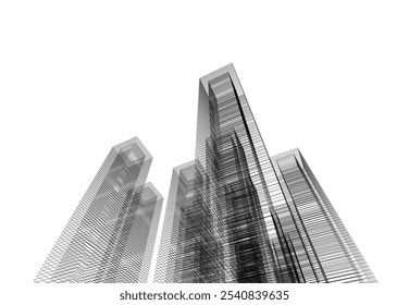 Abstract architecture vector 3d drawing