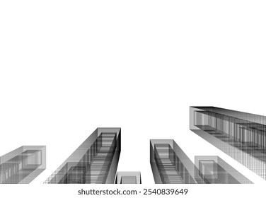 Abstract architecture vector 3d drawing