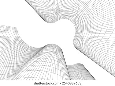 Arquitetura abstrata vetor desenho 3d