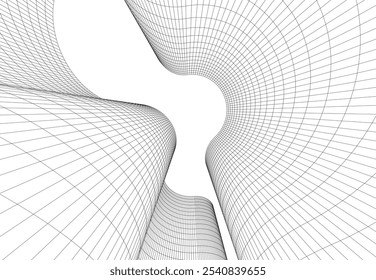 Abstract architecture vector 3d drawing