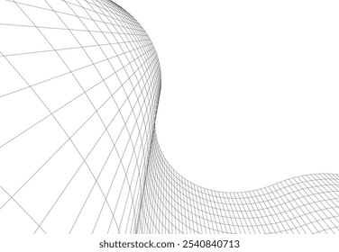 Abstrakte Architektur, Vektor 3D-Zeichnung