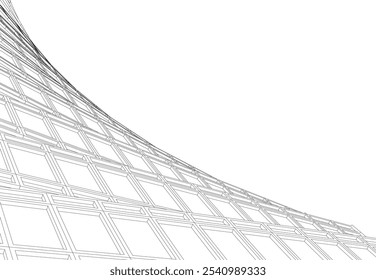 Abstract architecture vector 3d drawing