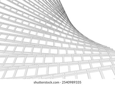 Abstract architecture vector 3d drawing