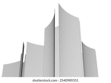 Abstract architecture vector 3d drawing