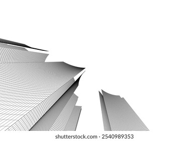 Abstrakte Architektur, Vektor 3D-Zeichnung
