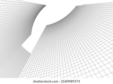 Abstrakte Architektur, Vektor 3D-Zeichnung