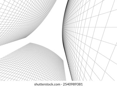 Abstract architecture vector 3d drawing