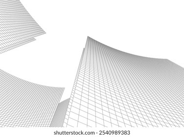 Abstract architecture vector 3d drawing