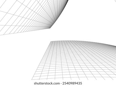 Abstract architecture vector 3d drawing