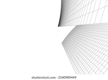 Abstract architecture vector 3d drawing