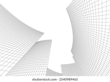 Abstract architecture vector 3d drawing