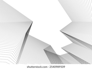 Abstract architecture vector 3d drawing