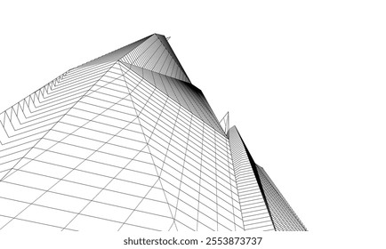 Abstract architecture vector 3d drawing