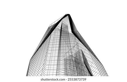 Abstract architecture vector 3d drawing