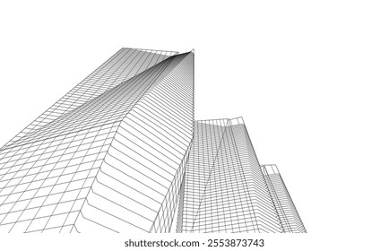 Abstract architecture vector 3d drawing