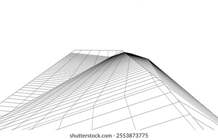 Abstract architecture vector 3d drawing