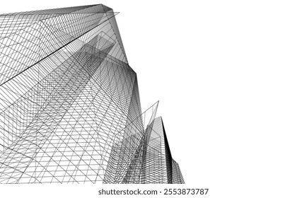 Abstract architecture vector 3d drawing