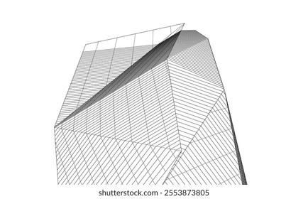 Abstract architecture vector 3d drawing