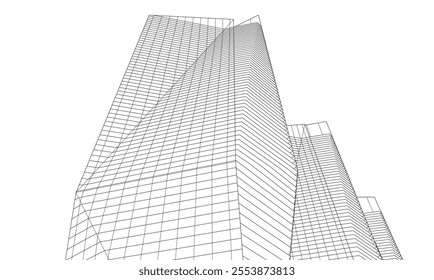 Abstract architecture vector 3d drawing