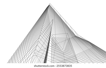 Abstract architecture vector 3d drawing