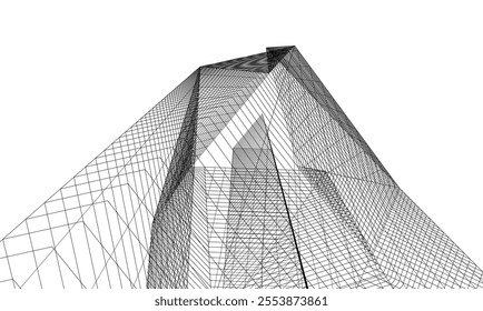 Abstract architecture vector 3d drawing