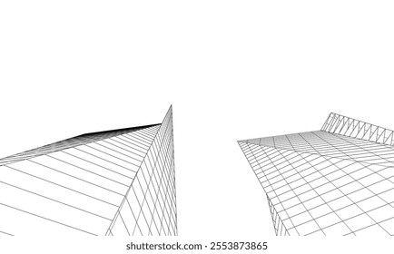 Abstract architecture vector 3d drawing