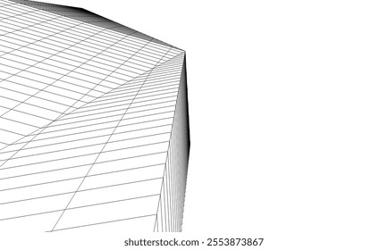Abstract architecture vector 3d drawing