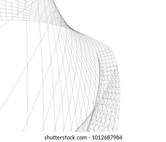 abstract architecture vector 3d illustration
