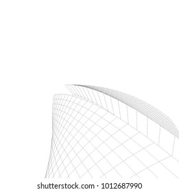 abstract architecture vector 3d illustration