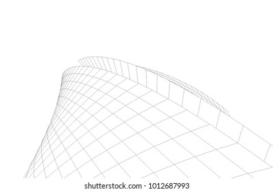 abstract architecture vector 3d illustration