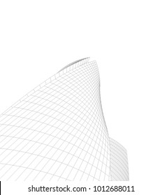 abstract architecture vector 3d illustration