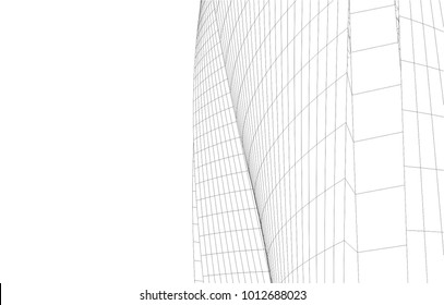 abstract architecture vector 3d illustration