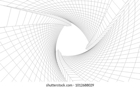 abstract architecture vector 3d illustration