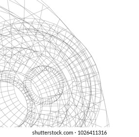 abstract architecture vector 3d illustration