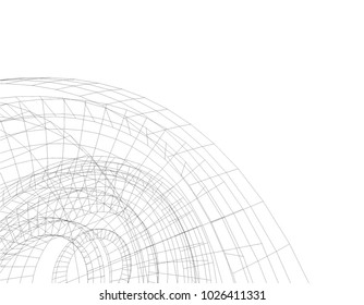 abstract architecture vector 3d illustration