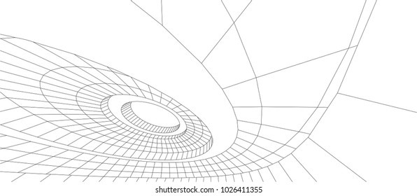 abstract architecture vector 3d illustration
