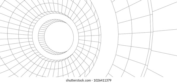abstract architecture vector 3d illustration
