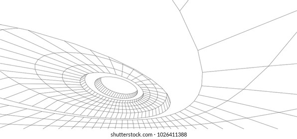 abstract architecture vector 3d illustration