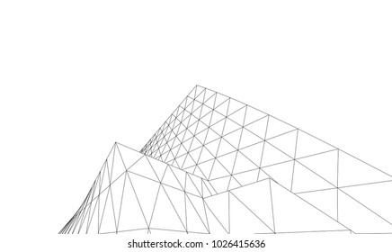 abstract architecture vector 3d illustration