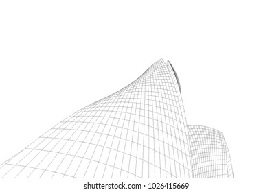 abstract architecture vector 3d illustration
