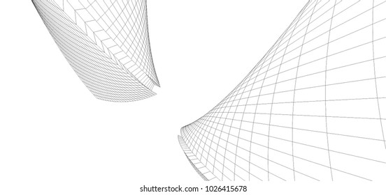 abstract architecture vector 3d illustration